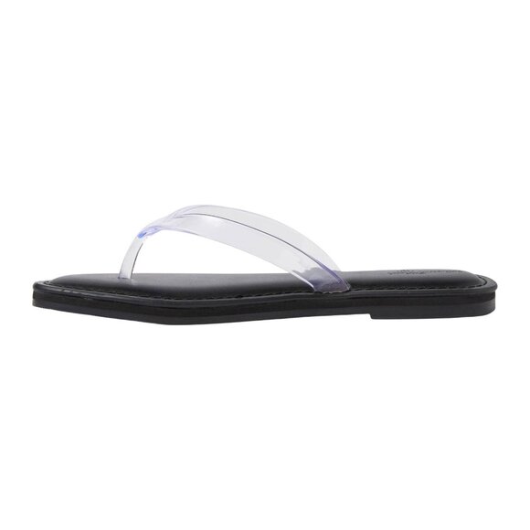 NWT Universal Thread Womens Keilani Thong Flip Flops 93321989 Clear Black 9M - Picture 2 of 10